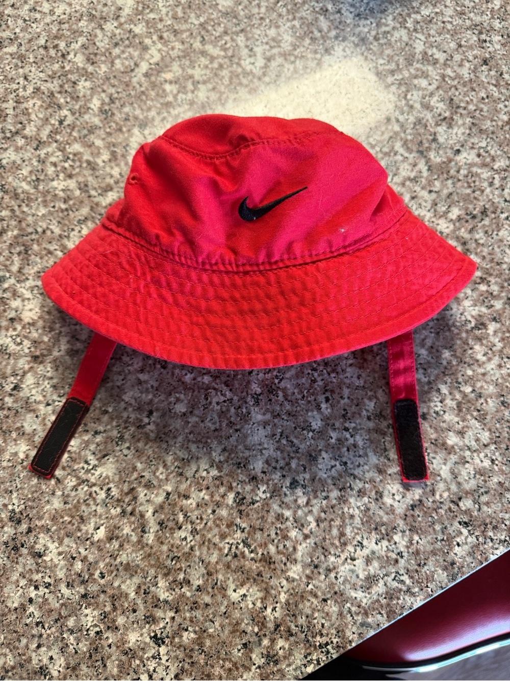 Nike Infant Red Bucket Hat with Chin Straps